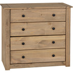 Panama 4 Drawer Chest - Natural Wax