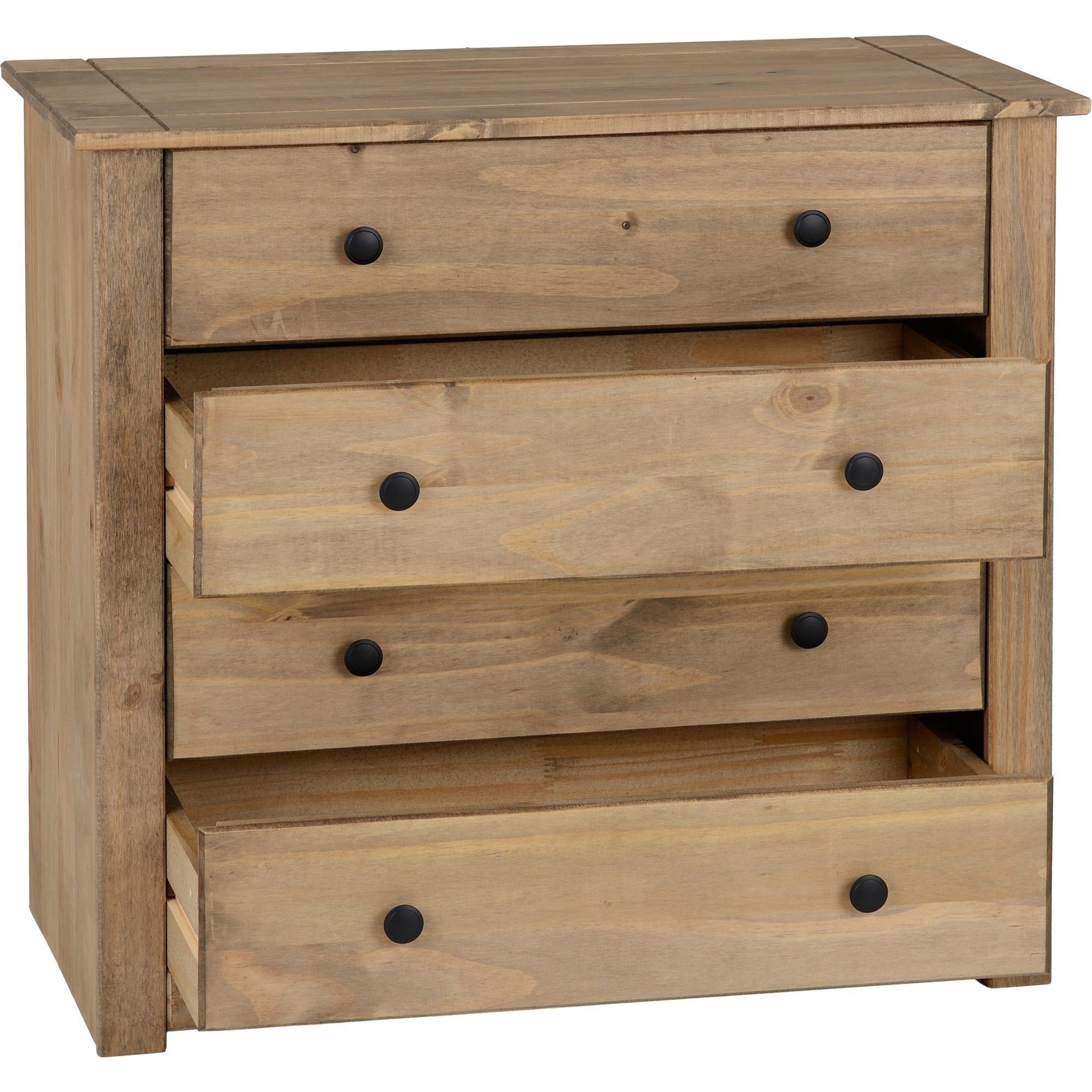 Panama 4 Drawer Chest - Natural Wax