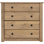 Panama 4 Drawer Chest - Natural Wax