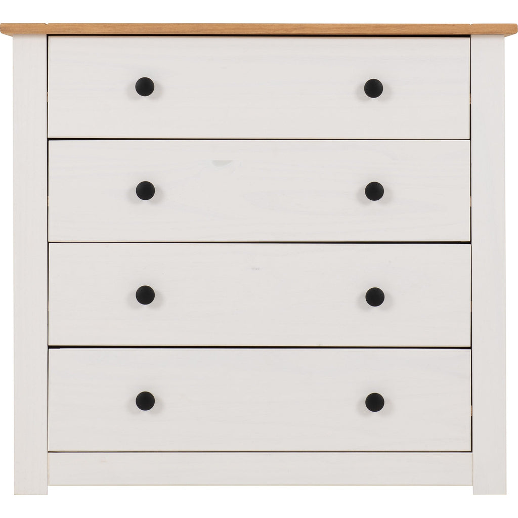 Panama 4 Drawer Chest - White/Natural Wax