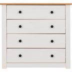 Panama 4 Drawer Chest - White/Natural Wax