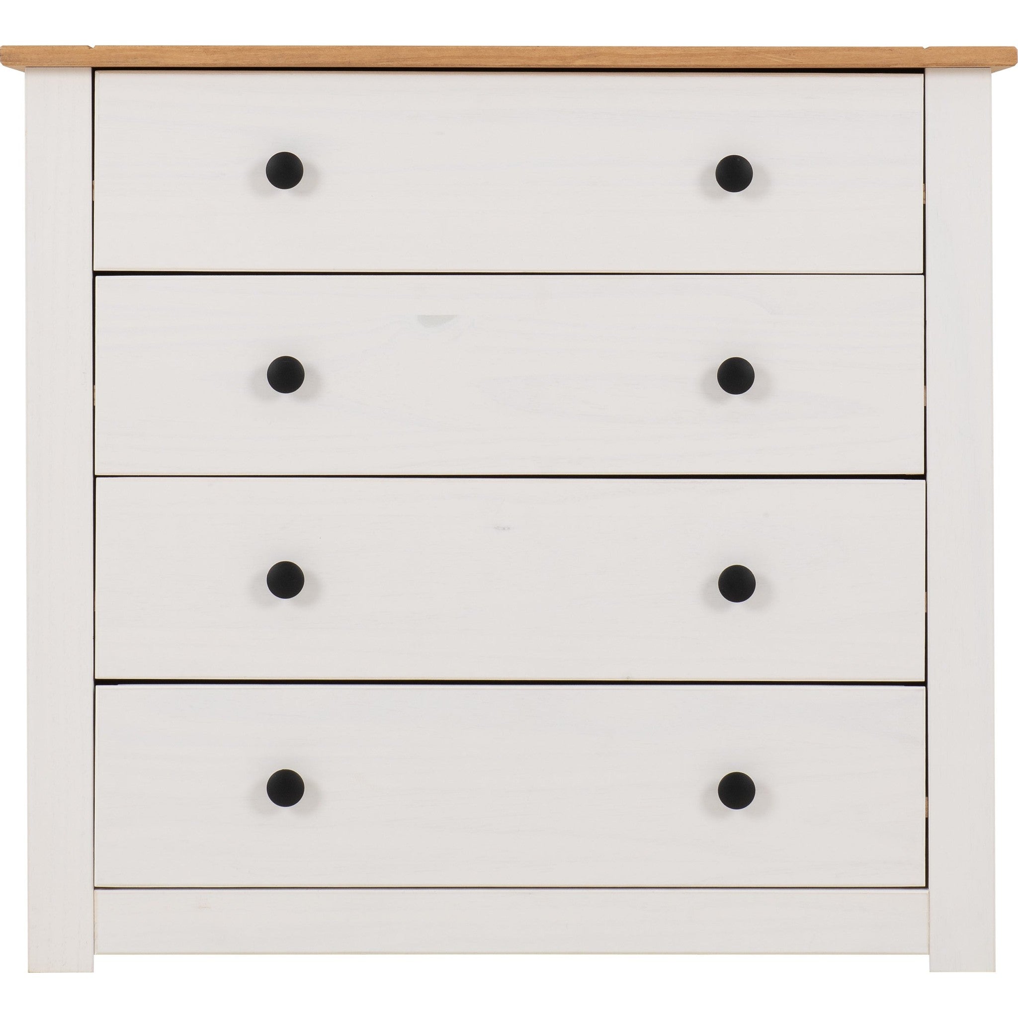 Panama 4 Drawer Chest - White/Natural Wax