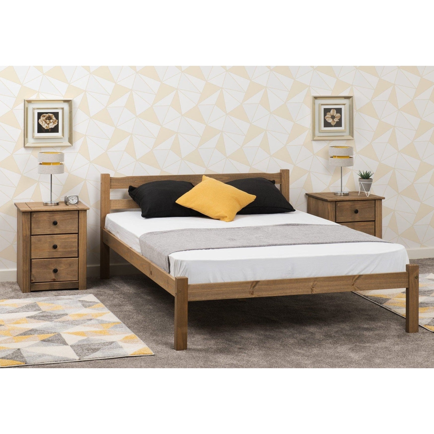 Panama 4'6" Bed - Natural Wax