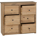 Panama 6 Drawer Chest - Natural Wax