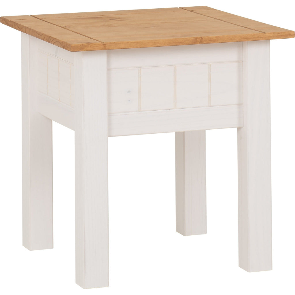 Panama Lamp Table - White/Natural Wax