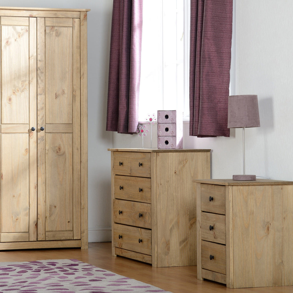 Panama 4 Drawer Chest - Natural Wax