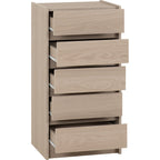 Paris 5 Drawer Chest - Smoked Ash Effect