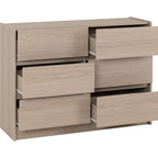 Paris 6 Drawer Chest - Smoked Ash Effect