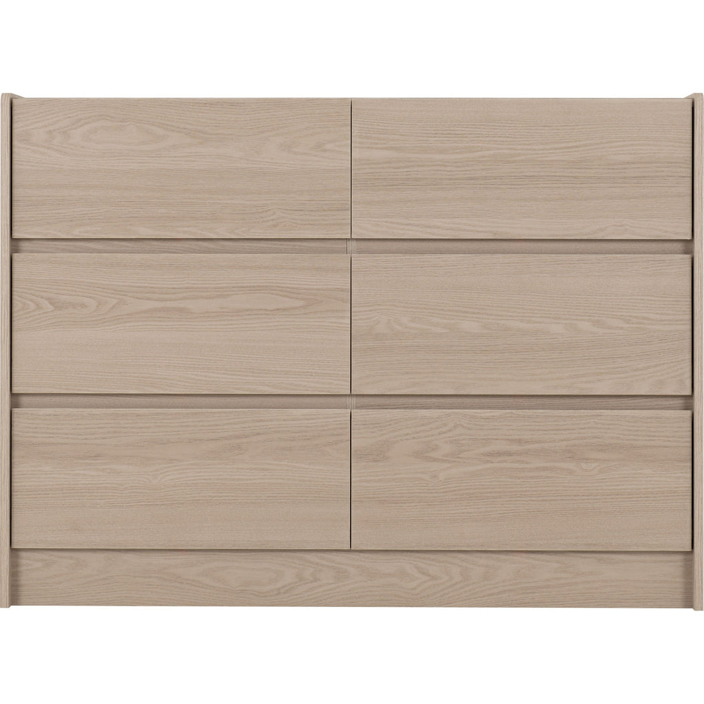 Paris 6 Drawer Chest - Smoked Ash Effect