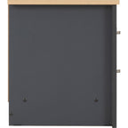 Portland 2 Drawer Bedside - Grey/Oak Effect