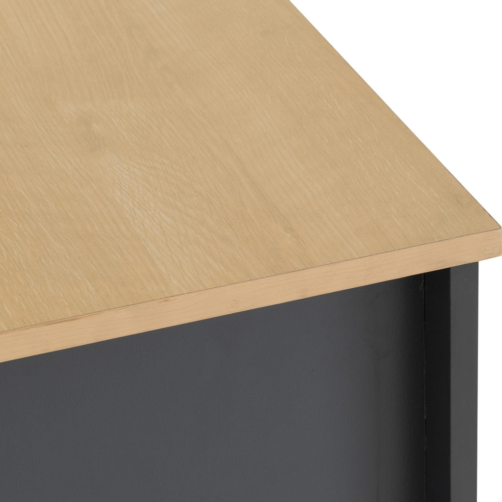 Portland 2 Drawer Bedside - Grey/Oak Effect