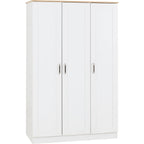 Portland 3 Door Wardrobe - White/Oak Effect
