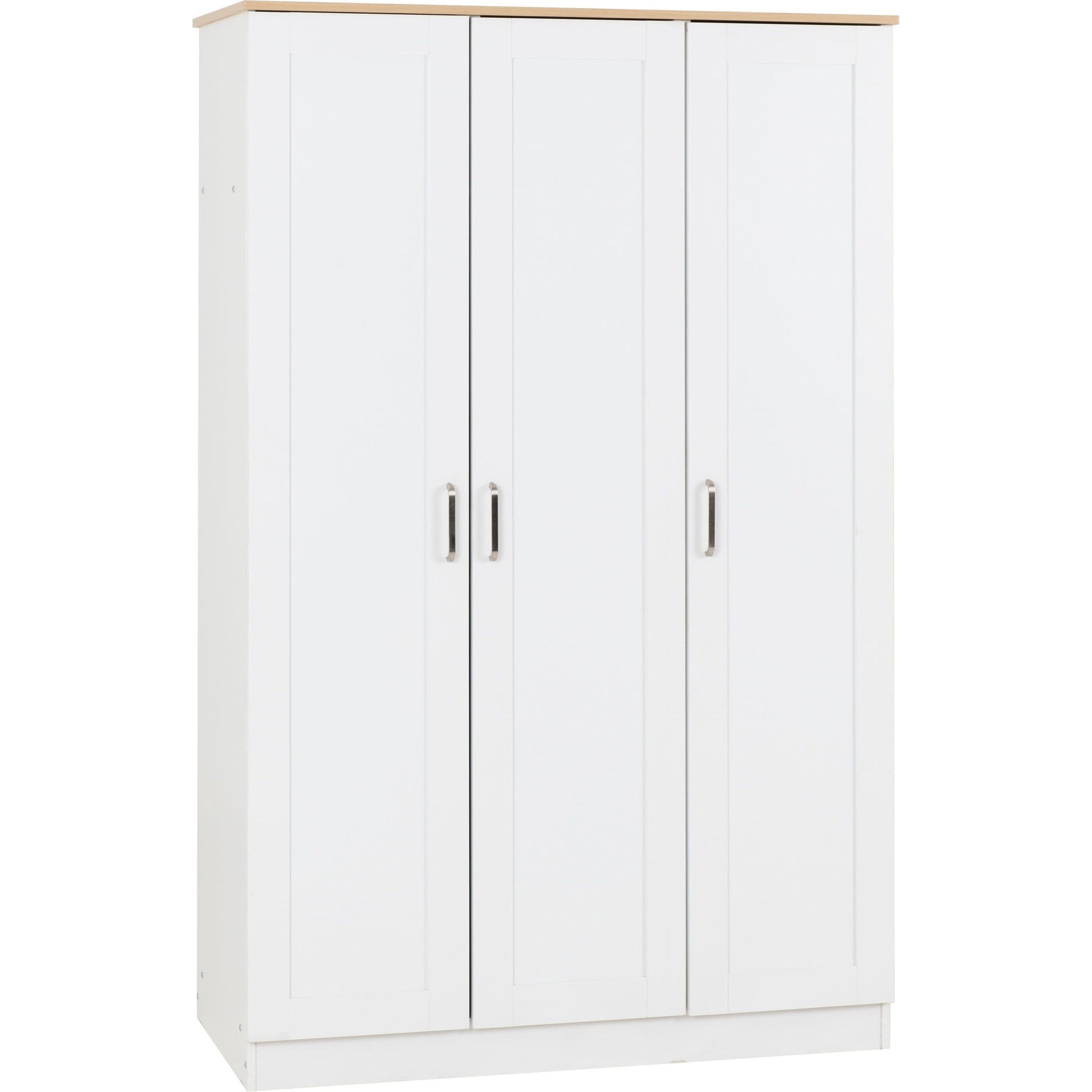 Portland 3 Door Wardrobe - White/Oak Effect