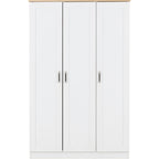 Portland 3 Door Wardrobe - White/Oak Effect