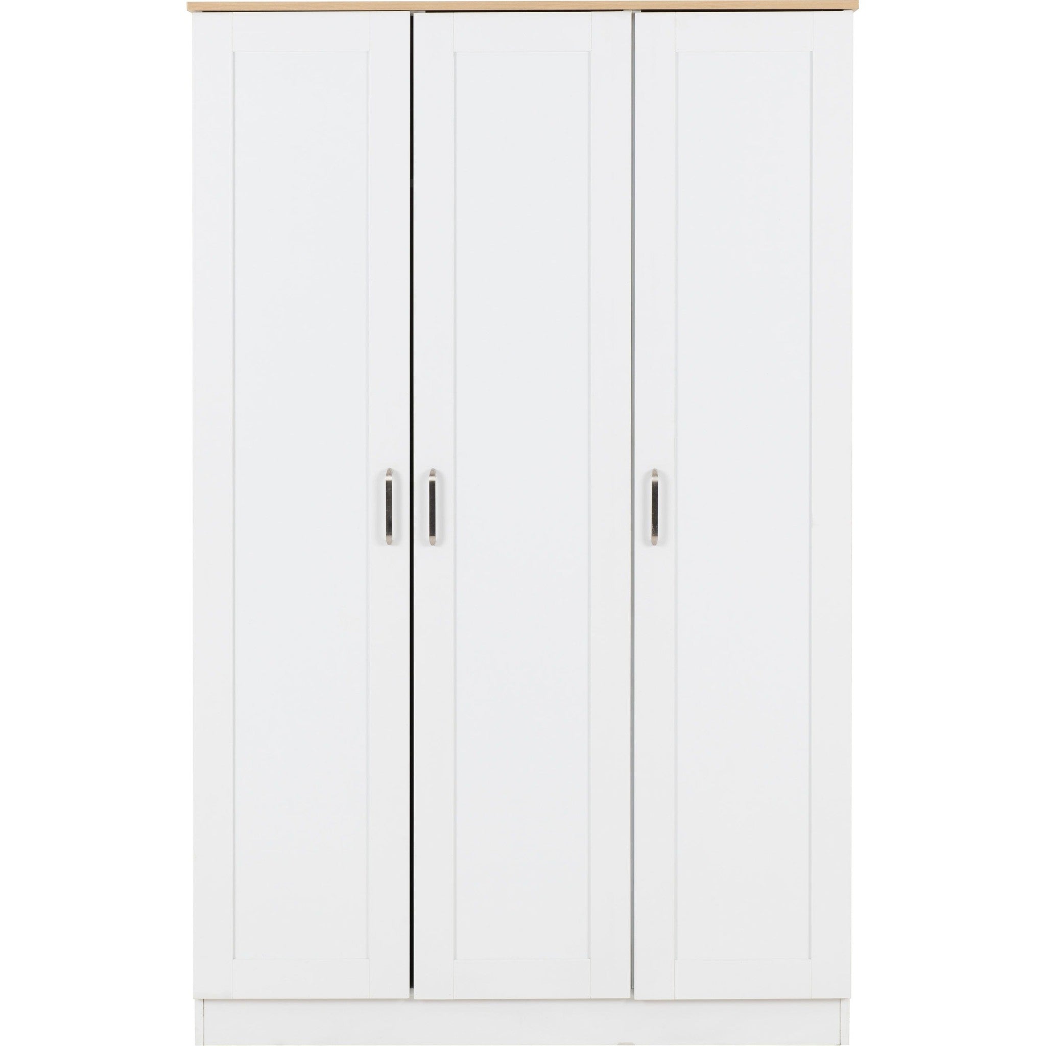 Portland 3 Door Wardrobe - White/Oak Effect
