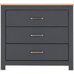 Portland 3 Drawer Chest - Grey/Oak Effect