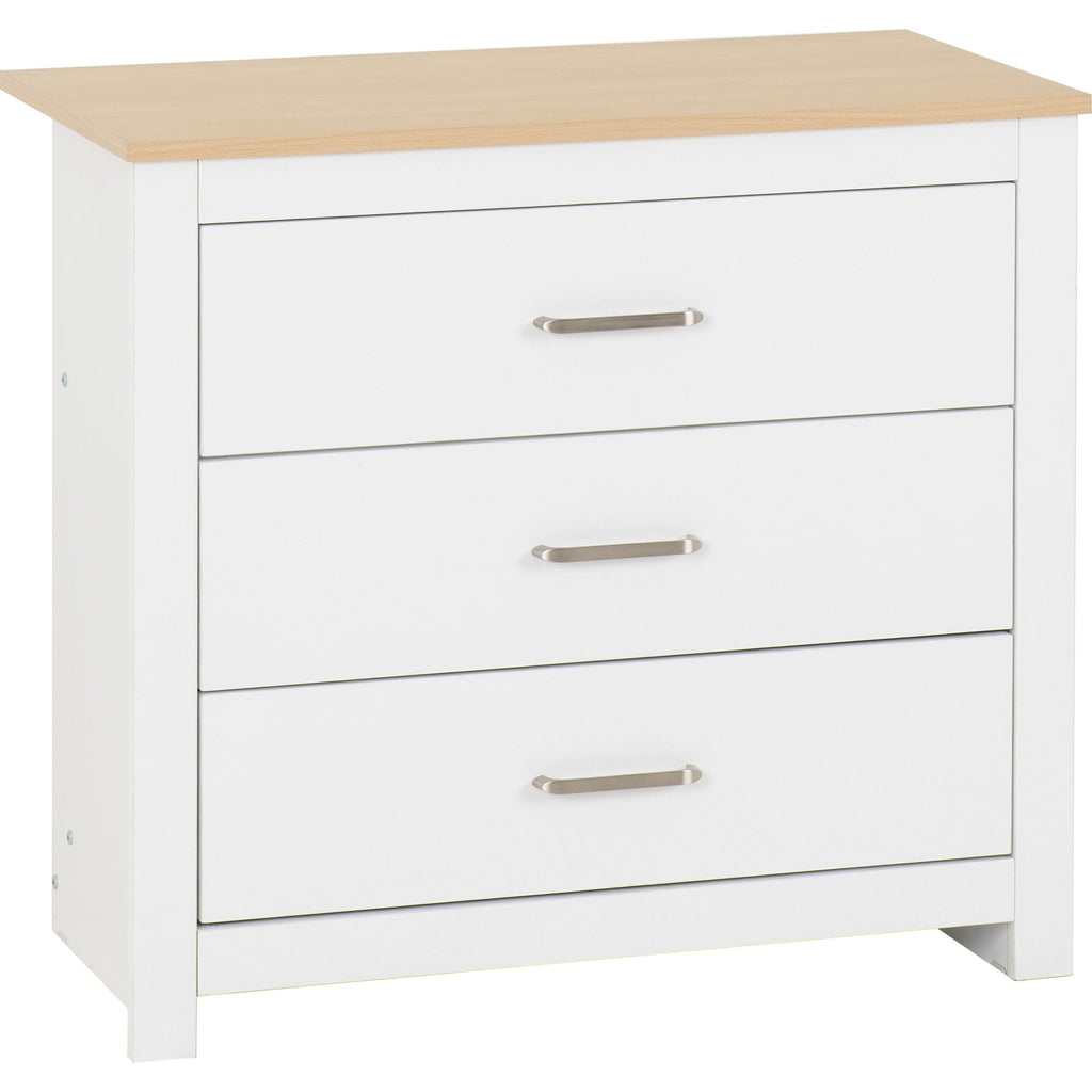 Portland 3 Drawer Chest - White/Oak Effect