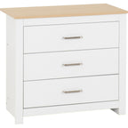 Portland 3 Drawer Chest - White/Oak Effect
