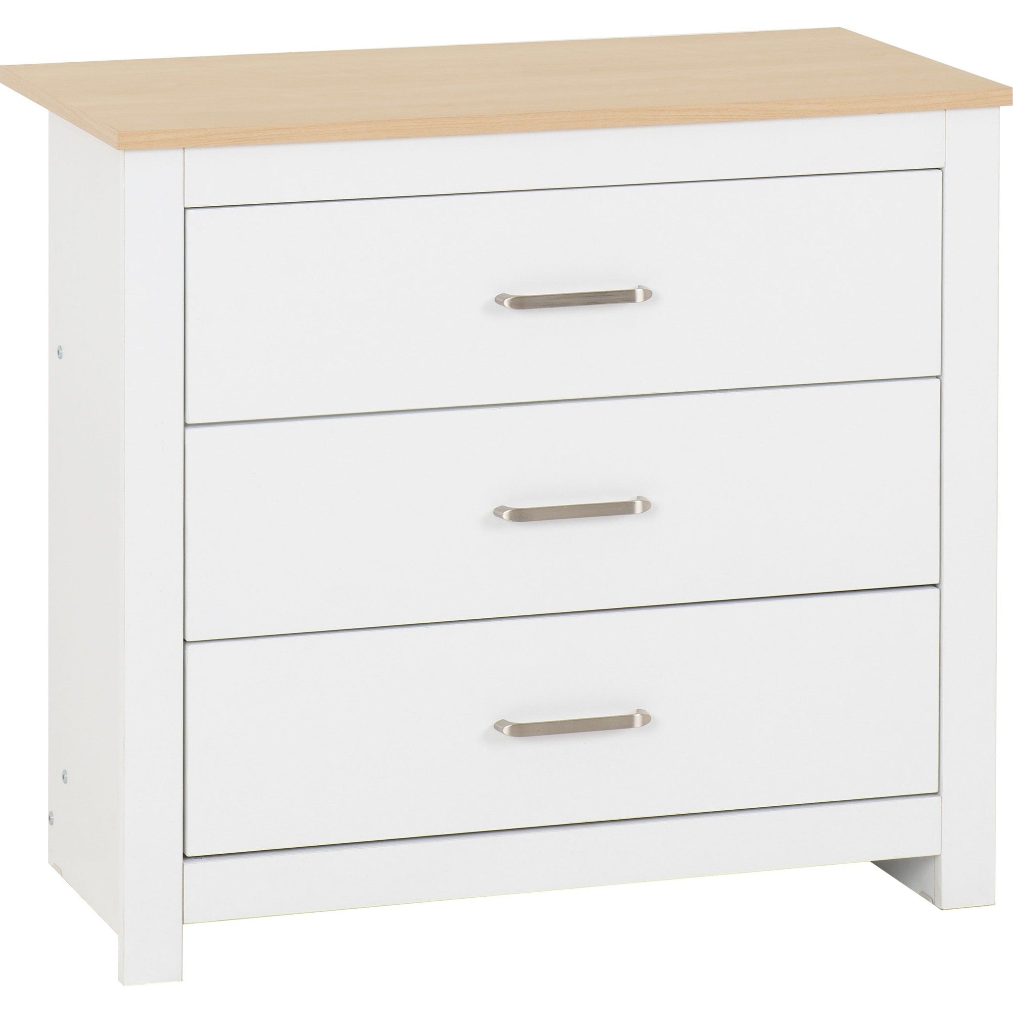 Portland 3 Drawer Chest - White/Oak Effect