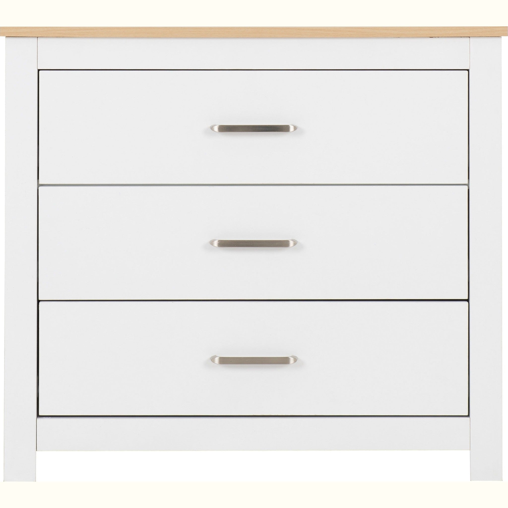 Portland 3 Drawer Chest - White/Oak Effect