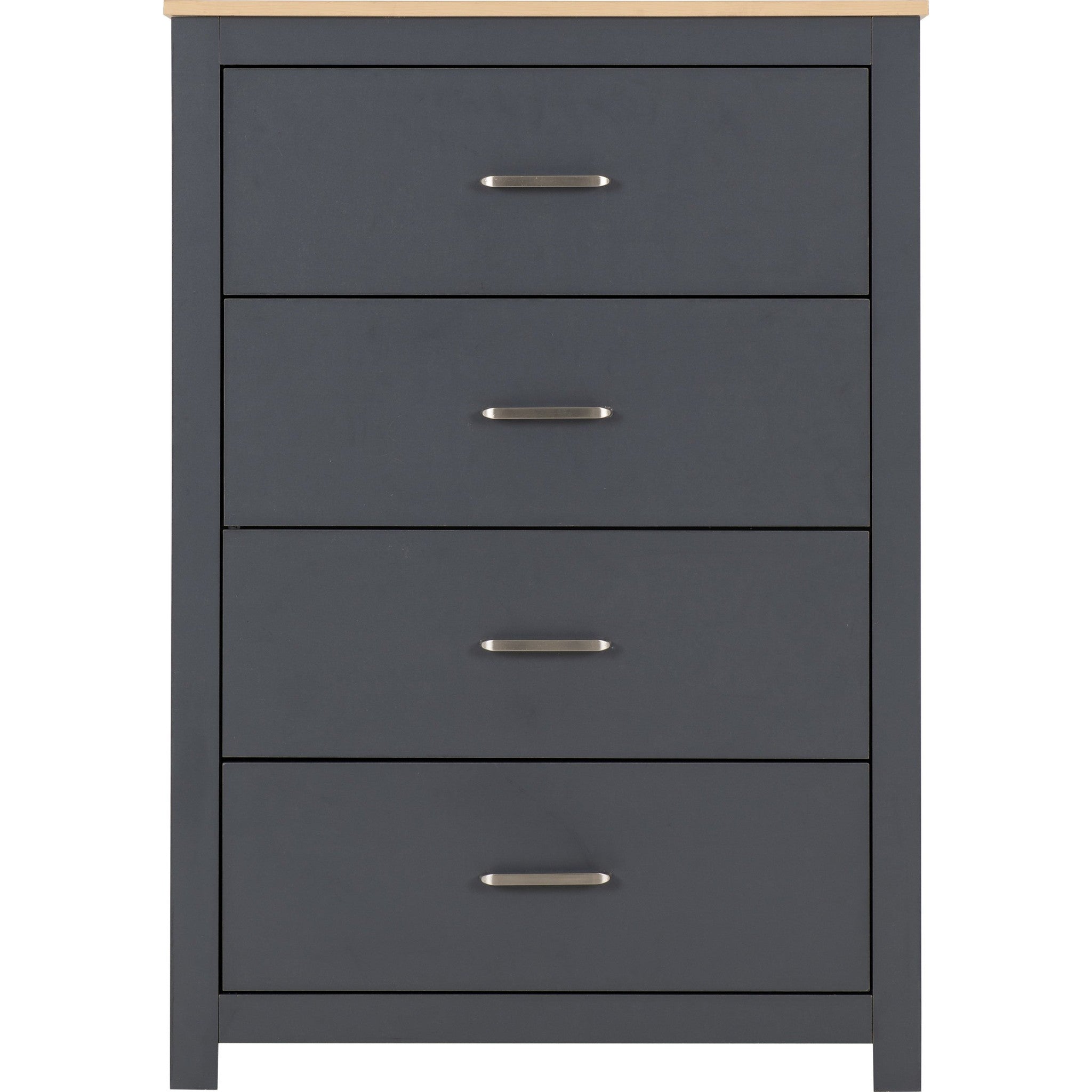 Portland 4 Drawer Chest - Grey/Oak Effect