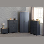 Portland 2 Drawer Bedside - Grey/Oak Effect