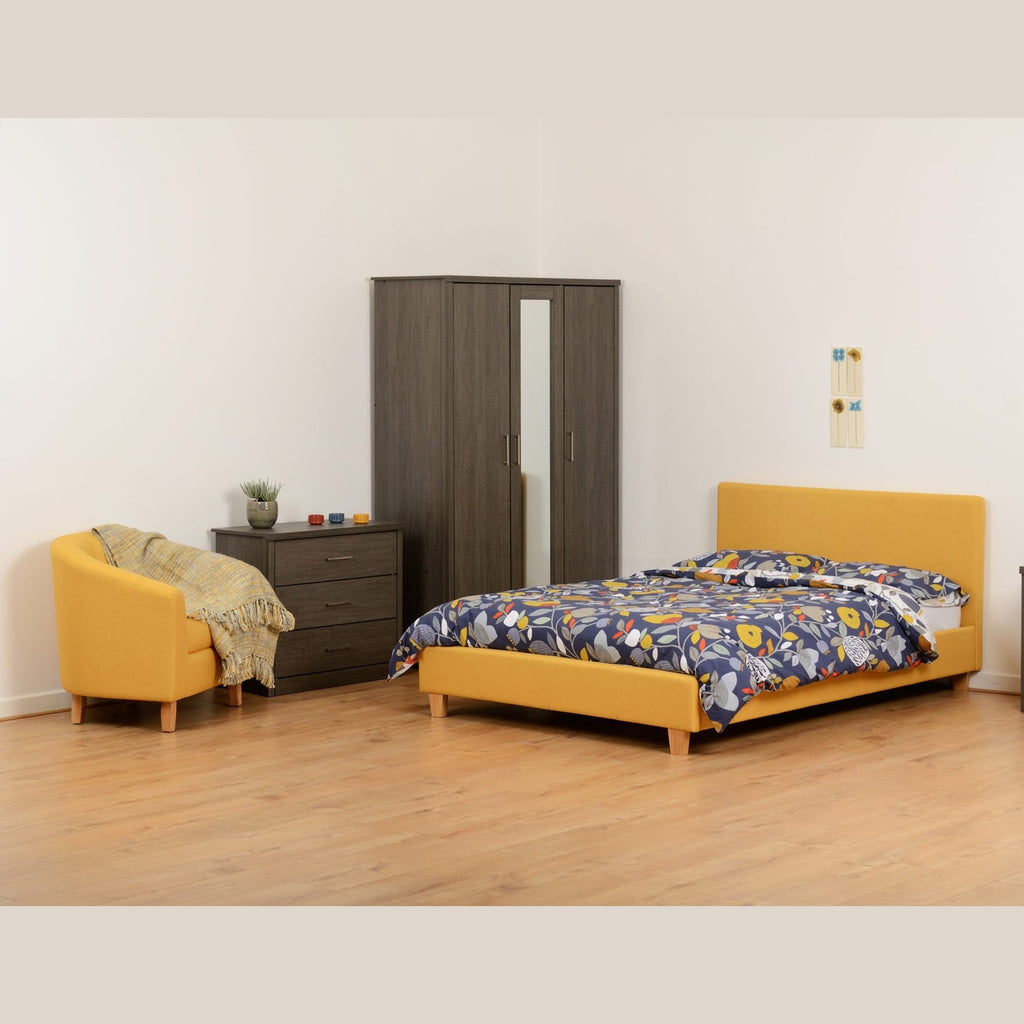 Lisbon 3 Drawer Bedside - Black Wood Grain