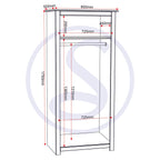 Panama 2 Door Wardrobe - Natural Wax