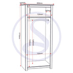 Panama 2 Door Wardrobe - White/Natural Wax