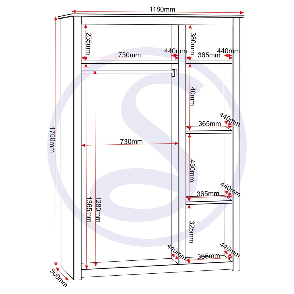 Panama 3 Door Wardrobe - Natural Wax