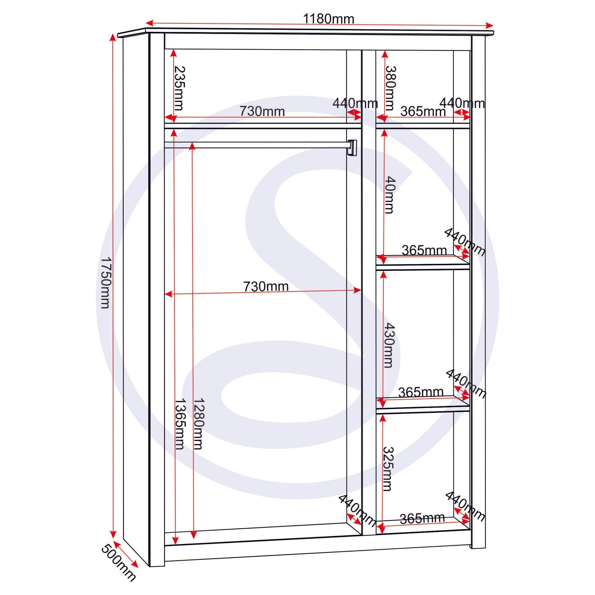 Panama 3 Door Wardrobe - Natural Wax