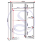 Panama 3 Door Wardrobe - White/Natural Wax