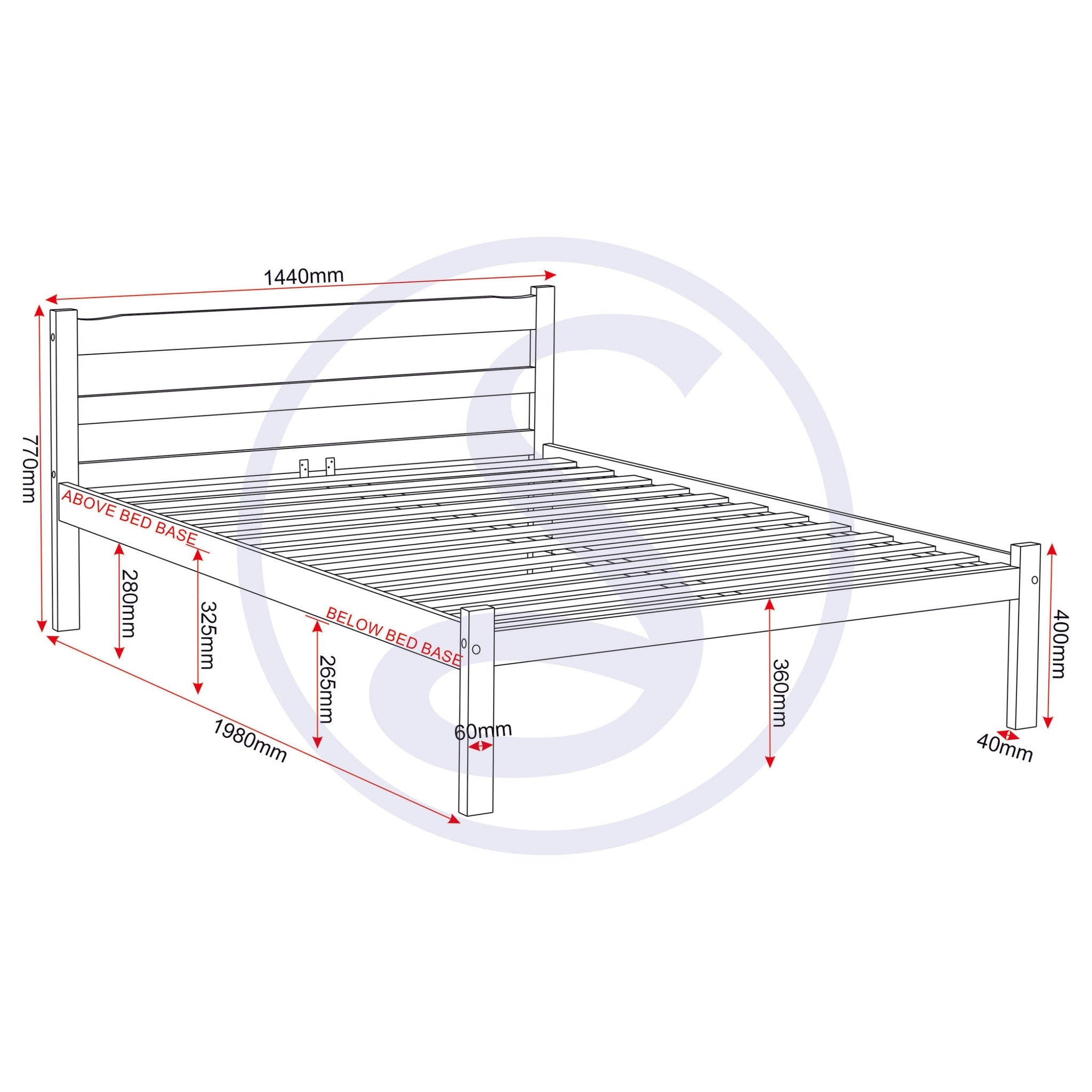 Panama 4'6" Bed - Natural Wax
