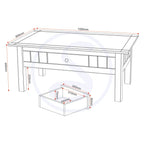 Panama 1 Drawer Coffee Table - Natural Wax