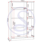 Portland 3 Door Wardrobe - White/Oak Effect