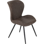 Hamilton & Quebec Medium Dining Set X4 Chairs - Medium Oak Effect/Brown Pu