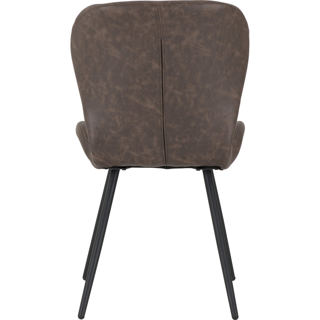 Hamilton & Quebec Medium Dining Set X4 Chairs - Medium Oak Effect/Brown Pu