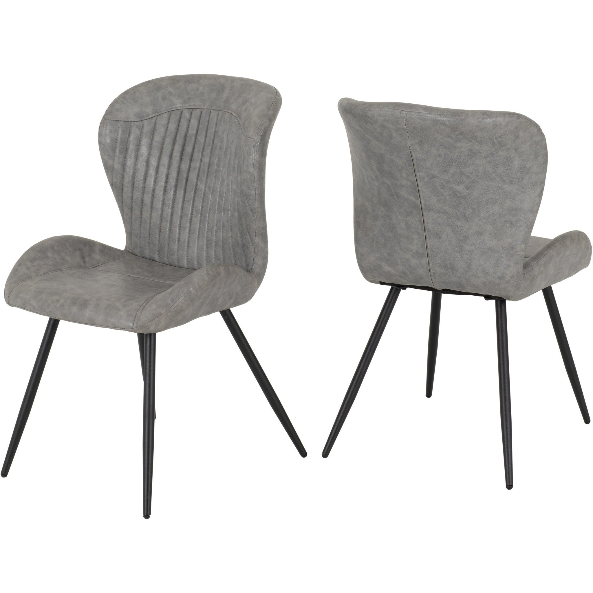 Quebec Dining Chair X4 Per Box - Grey Pu