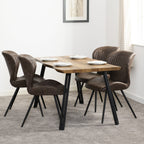 Quebec Wave Edge Dining Table - Medium Oak Effect