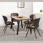 Quebec Wave Edge Dining Table - Medium Oak Effect