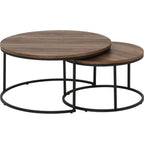Quebec Round Coffee Table Set - Medium Oak Effect