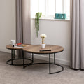 Quebec Round Coffee Table Set - Medium Oak Effect
