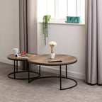 Quebec Round Coffee Table Set - Medium Oak Effect
