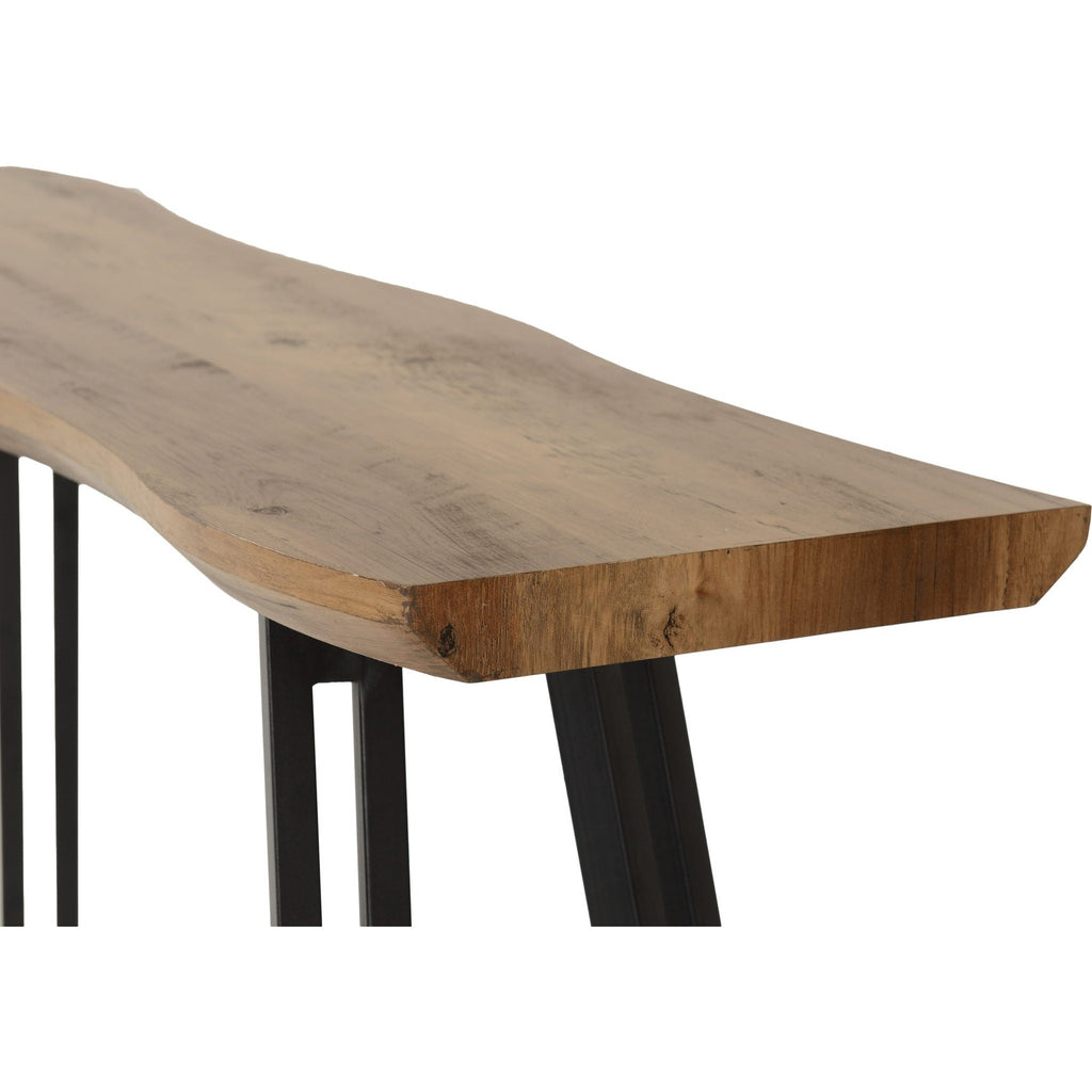 Quebec Wave Edge Console Table - Medium Oak Effect