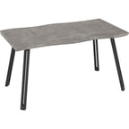 Quebec Wave Edge Dining Set X4 Chairs - Concrete Effect/Grey Pu