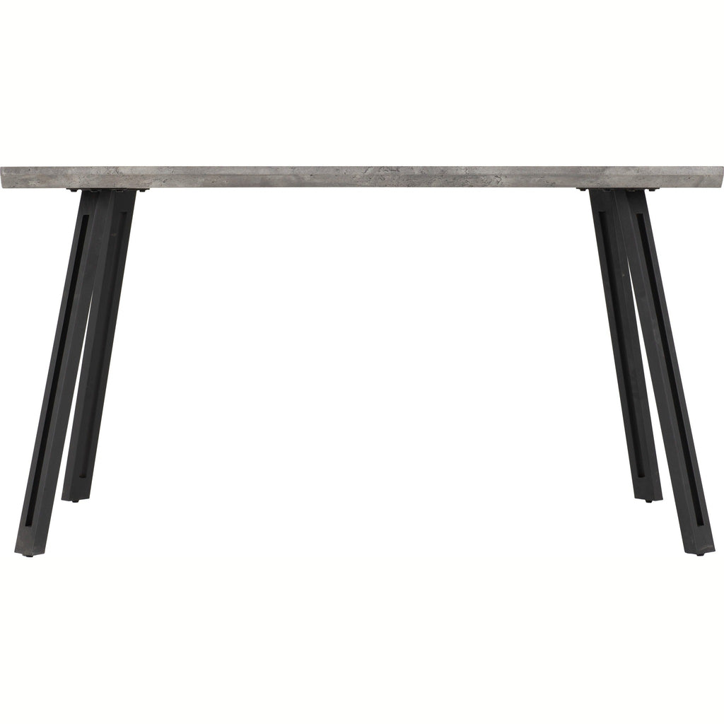 Quebec Wave Edge Dining Set X4 Chairs - Concrete Effect/Grey Pu