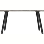 Quebec Wave Edge Dining Set X4 Chairs - Concrete Effect/Grey Pu