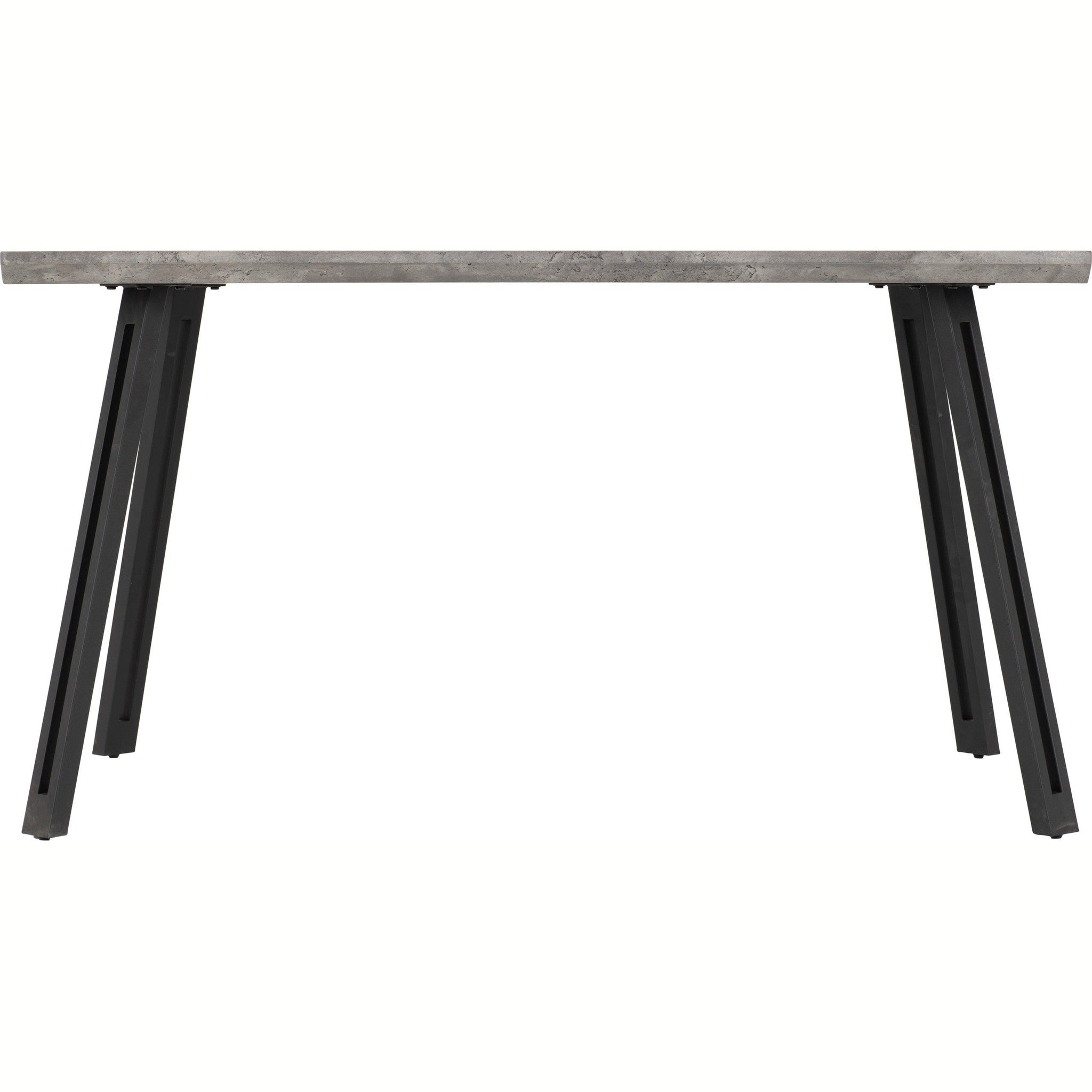 Quebec Wave Edge Dining Set X4 Chairs - Concrete Effect/Grey Pu