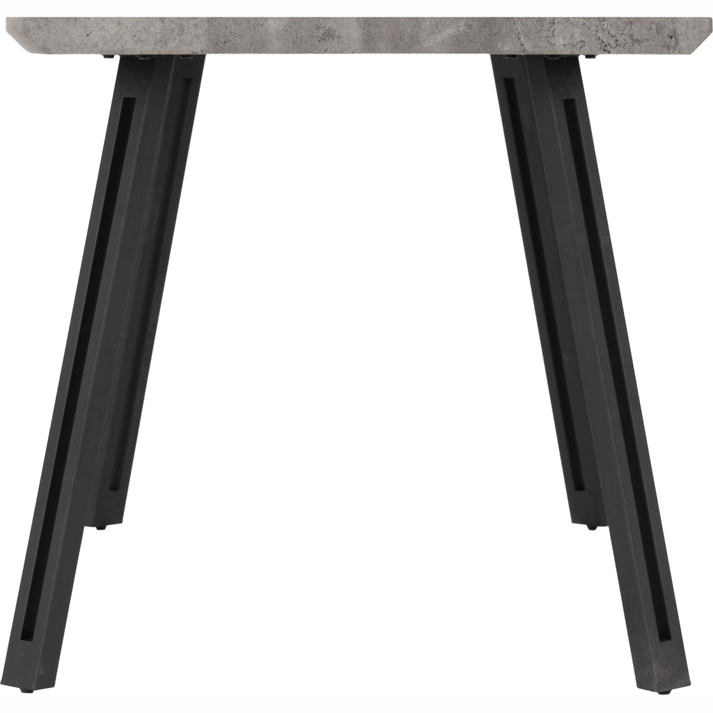 Quebec Wave Edge Dining Set X4 Chairs - Concrete Effect/Grey Pu