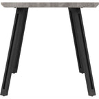 Quebec Wave Edge Dining Set X4 Chairs - Concrete Effect/Grey Pu